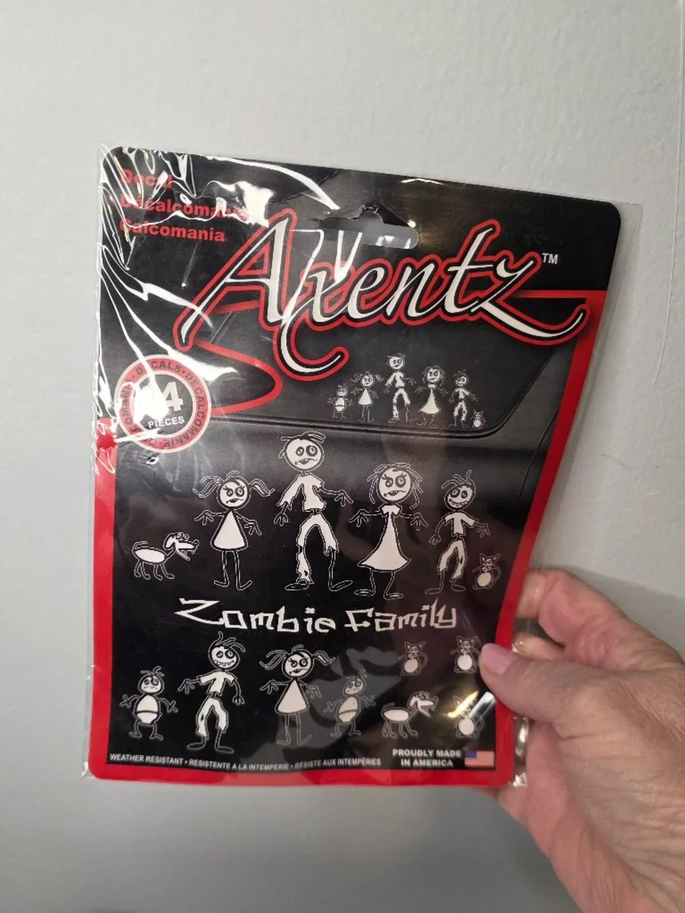 Axentz Zombie Family Decals Car Window Weather Resistant USA NWT